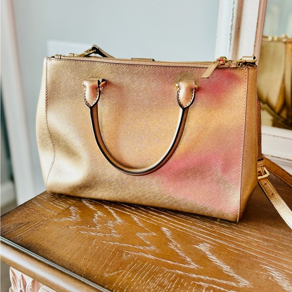 Gold large Selma TZ Michael Kors satchel - Picture 2 of 2